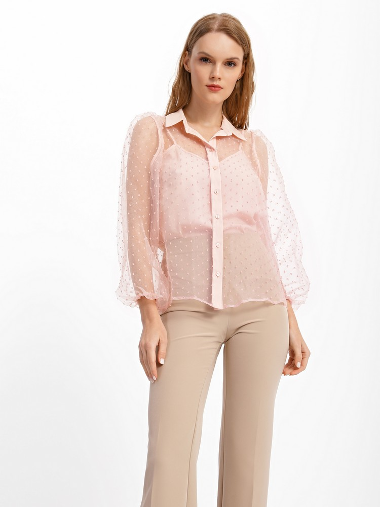 Комплект Блуза та майка Jhiva у горошок р. 40 Рожевий (70051403)