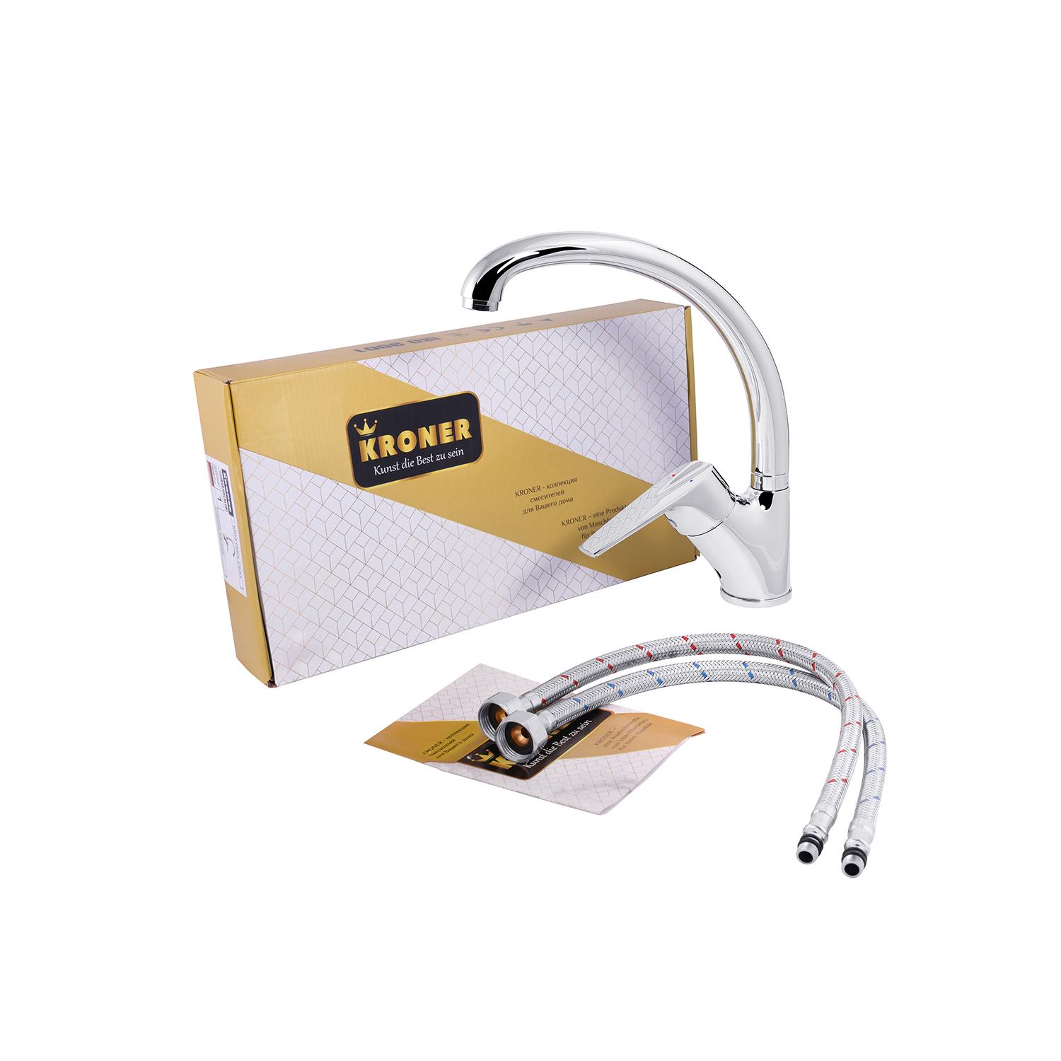 Смеситель для кухни KRONER Odra-C034 CV021180 однорычажный Хром (147638) - фото 8 Смеситель для кухни KRONER Odra-C034 CV021180 однорычажный Хром (147638) - фото 8