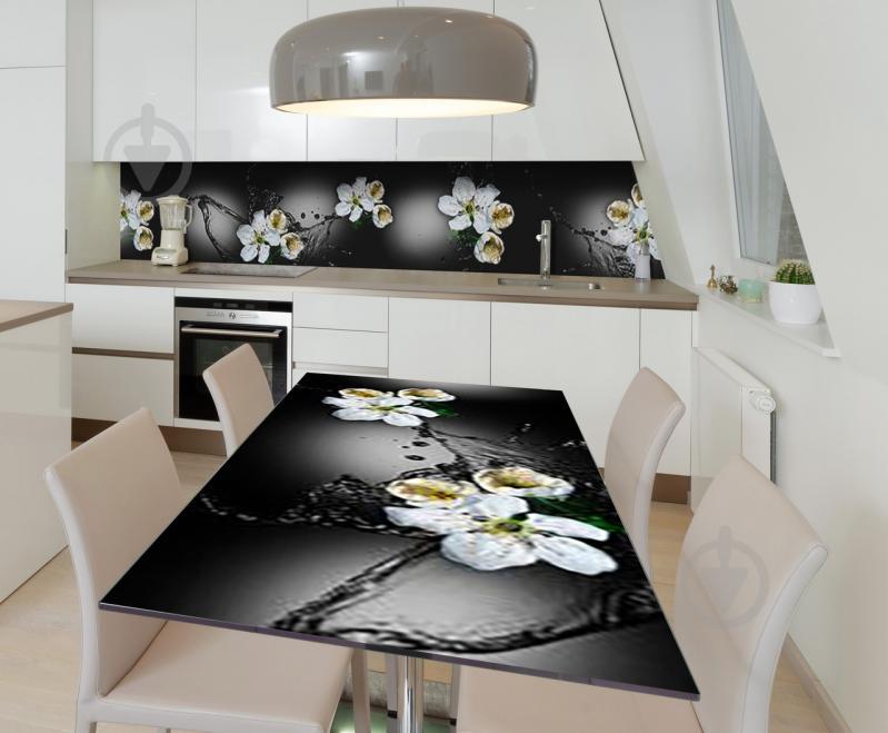 Наклейка 3Д виниловая на стол Zatarga «Цветочный всплеск» 600х1200 мм для домов, квартир, столов, кофейн, кафе Наклейка 3Д виниловая на стол Zatarga «Цветочный всплеск» 600х1200 мм для домов, квартир, столов, кофейн, кафе