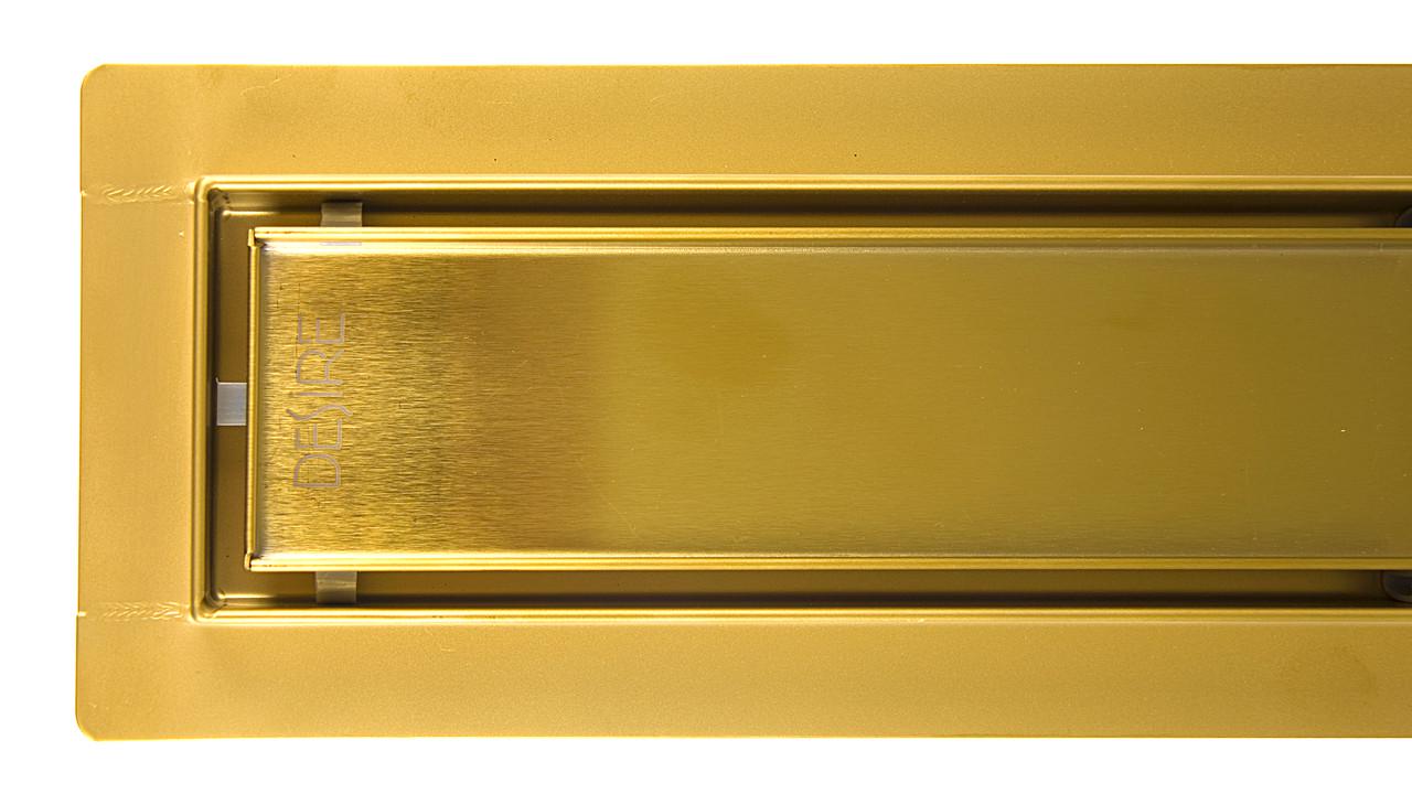 Трап душевой из нержавеющей стали Desire 1000х70 мм Gold (DG-30100) - фото 8