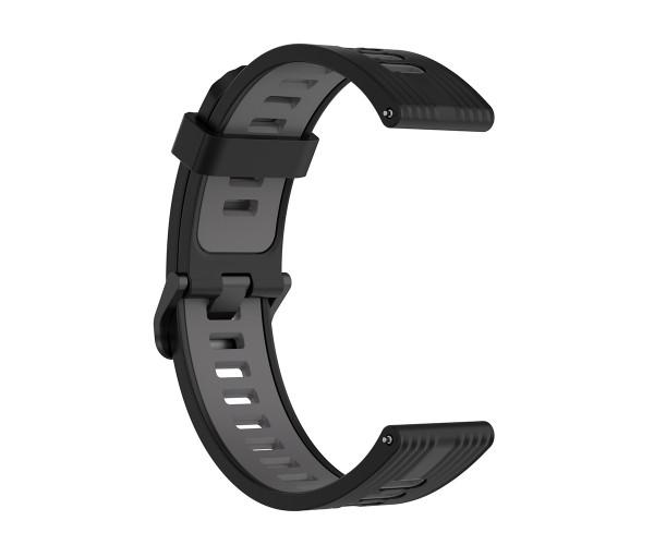 Ремешок Sport Silicone для Amazfit GTS 4 Mini/Bip 3/Bip 3 Pro 20 мм Черно-серый