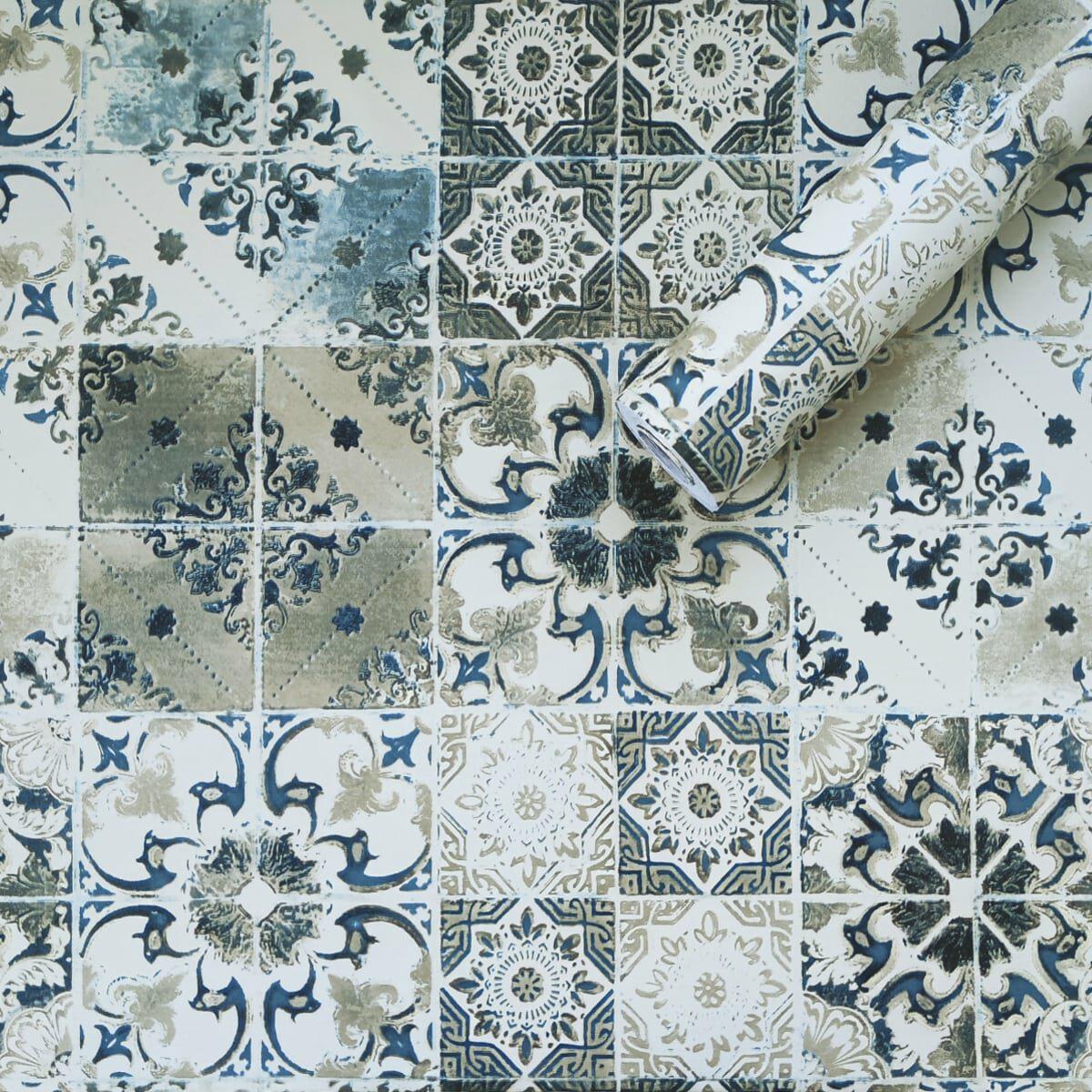 Самоклеящаяся пленка Орнамент 0,45х10 м Оливковый (SW-00001232)