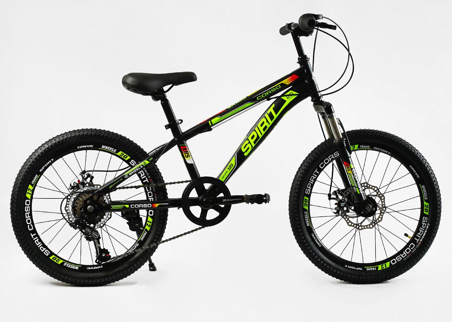 ᐉ Велосипед спортивный Corso SPIRIT 20" стальная рама 7 скоростей Black ...