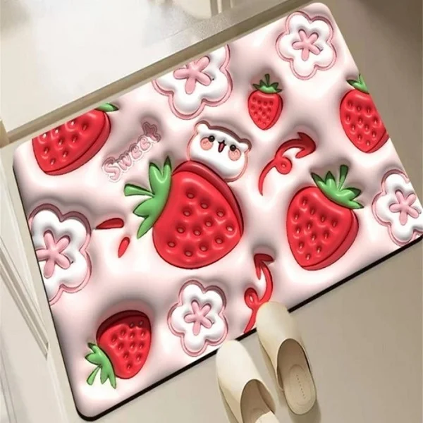 Антискользящий коврик в ванную комнату 3D клубника 40х60 см (D00416-2) Антискользящий коврик в ванную комнату 3D клубника 40х60 см (D00416-2)