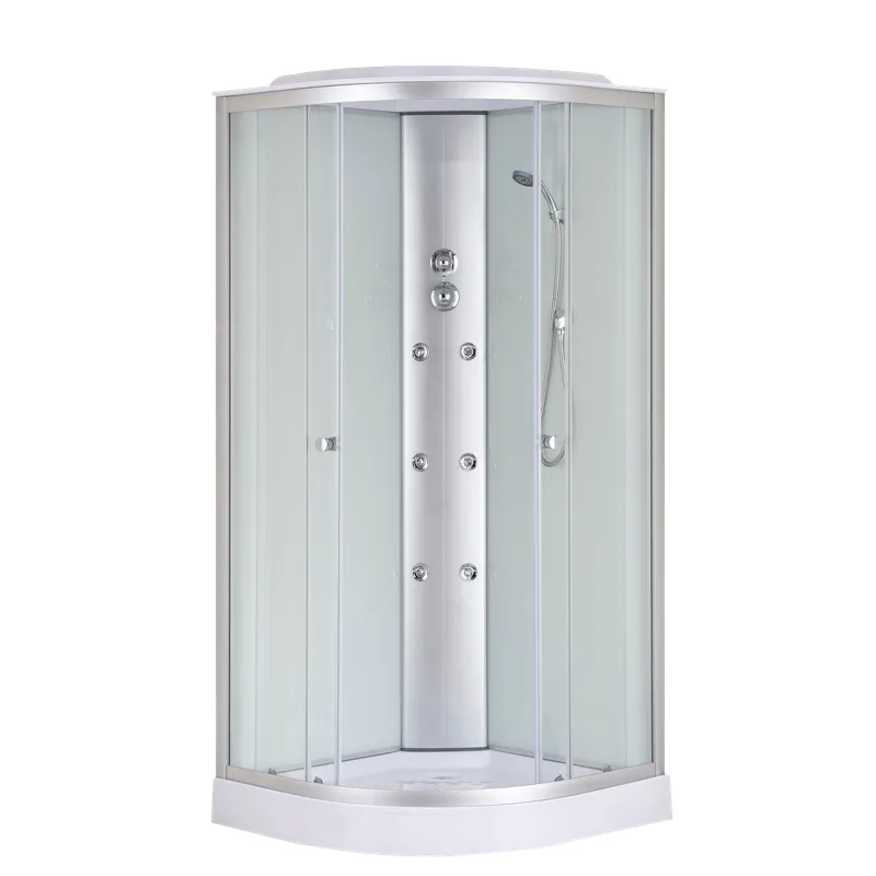 Душевой бокс MIXXUS STRONG SBH02-90x90x215-FB SATIN с гидромассажем низкий поддон (MI6890)