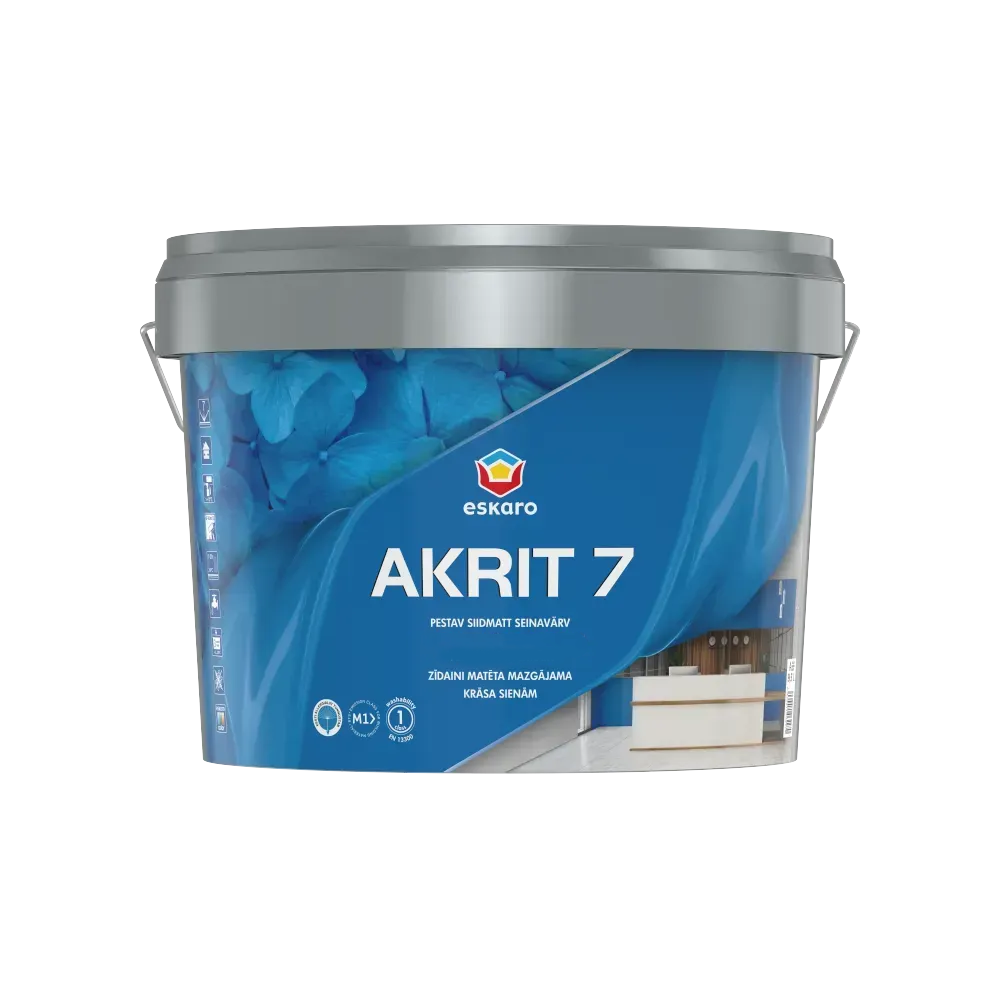 Краска интъерная акрилатная Eskaro Akrit 7 под тонировку В3 9,5 л Прозрачный (1700645546)