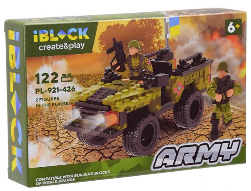 Конструктор Iblock Армия Военный пикап 122 дет.