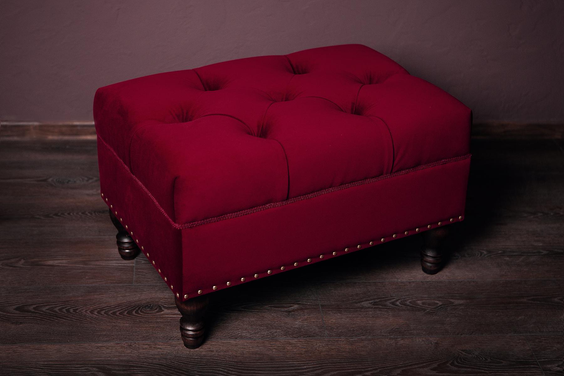 Пуф капітоне Людовік велюр Рейнбоу 70х45х45 см Бордовий - фото 10 Пуф капітоне Людовік велюр Рейнбоу 70х45х45 см Бордовий - фото 10