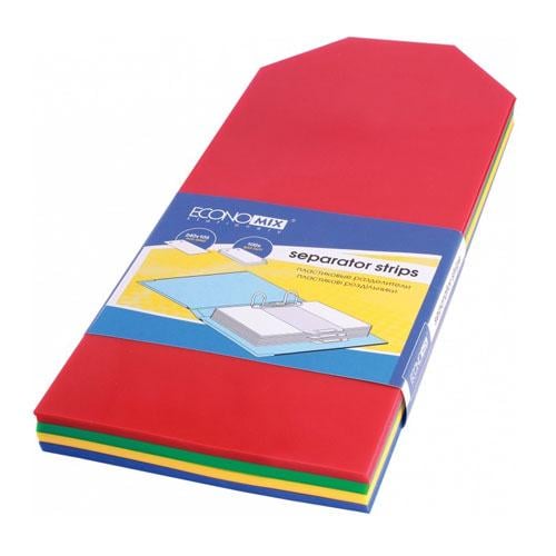 Роздільник аркушів Economix пластиковий кольоровий 240х105 мм 100 шт. (E30810) Роздільник аркушів Economix пластиковий кольоровий 240х105 мм 100 шт. (E30810)