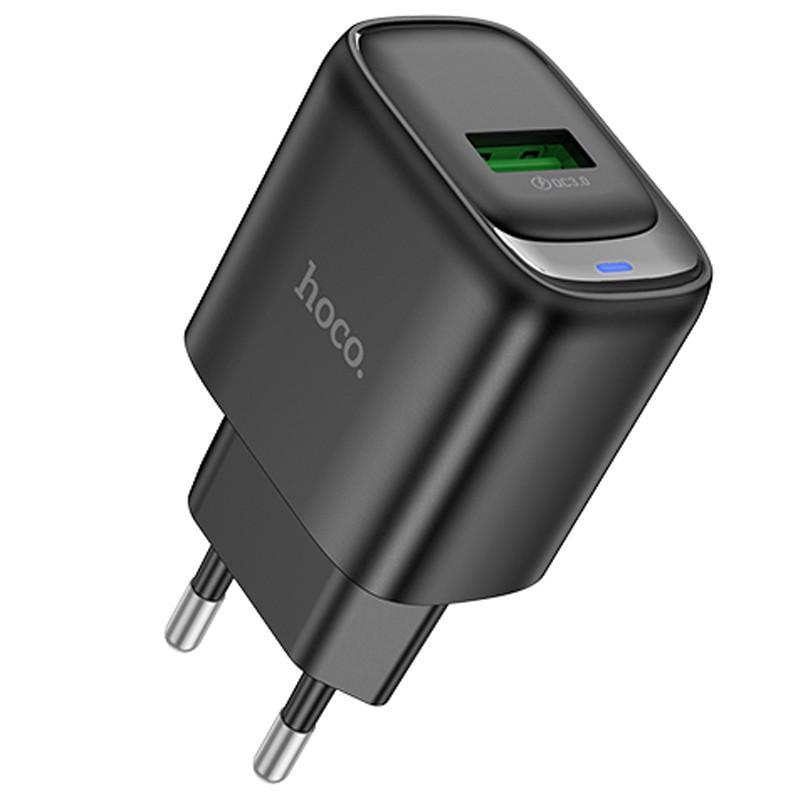 Зарядний пристрій мережевий Hoco C140A Smart QC3.0 1USB/3A Black (00000074614_1)