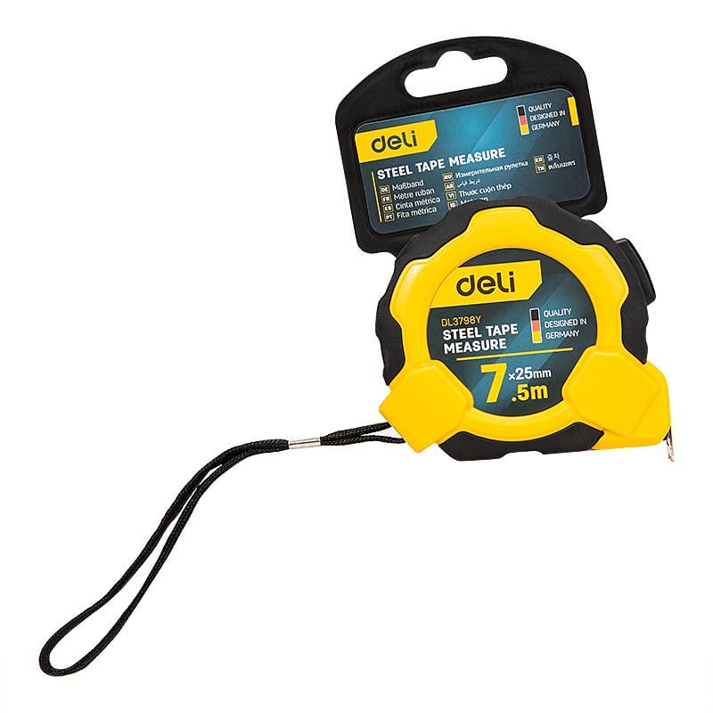 Рулетка стальная Deli Tols EDL3798Y 7,5 м х 25 мм (2591125173)