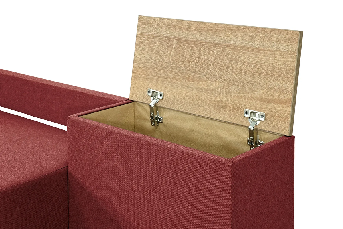 Диван угловой Домино 245х160 см Бордовый/Сонома (29557832) - фото 9