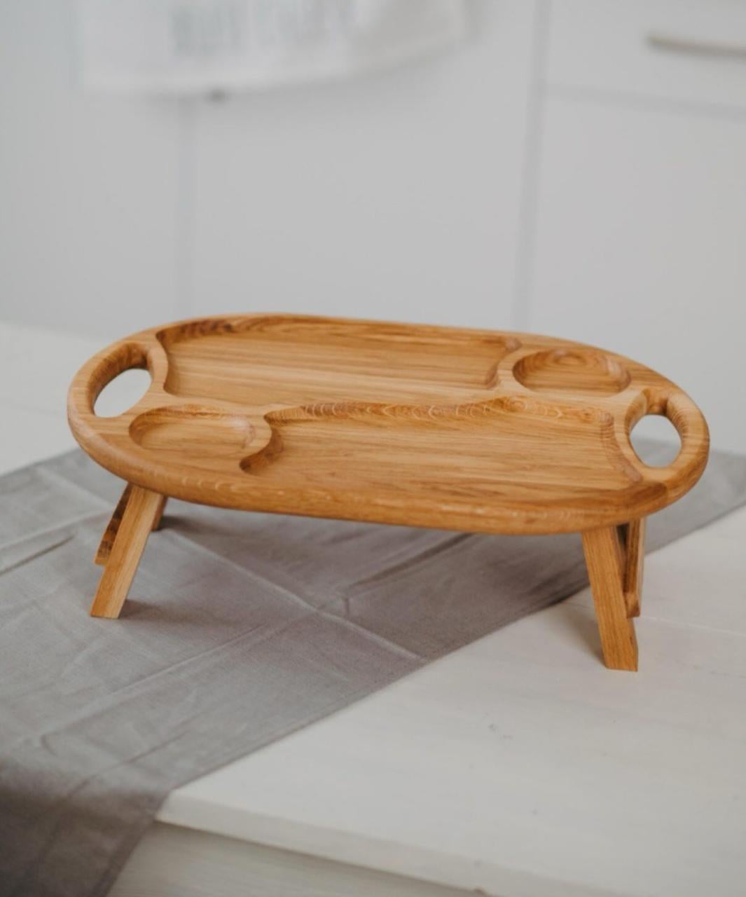 Столик для закусок и десертов из натурального дерева 45x30 см (33089726)