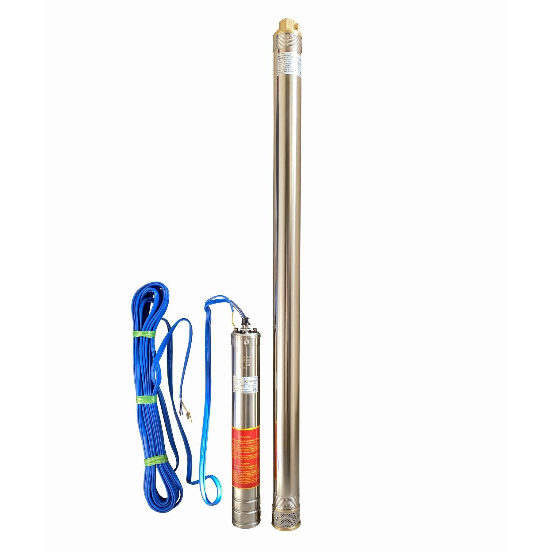 Насос свердловинний Optima3SDm1,8/39 NEW 1,1 кВт з підвищеною стійкістю до піску 3" 159 м з пультом і кабелем 15 м