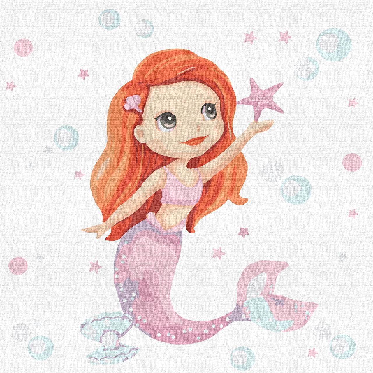 Картина по номерам Идейка Рыжая русалочка 30х30 см (КНО2381)