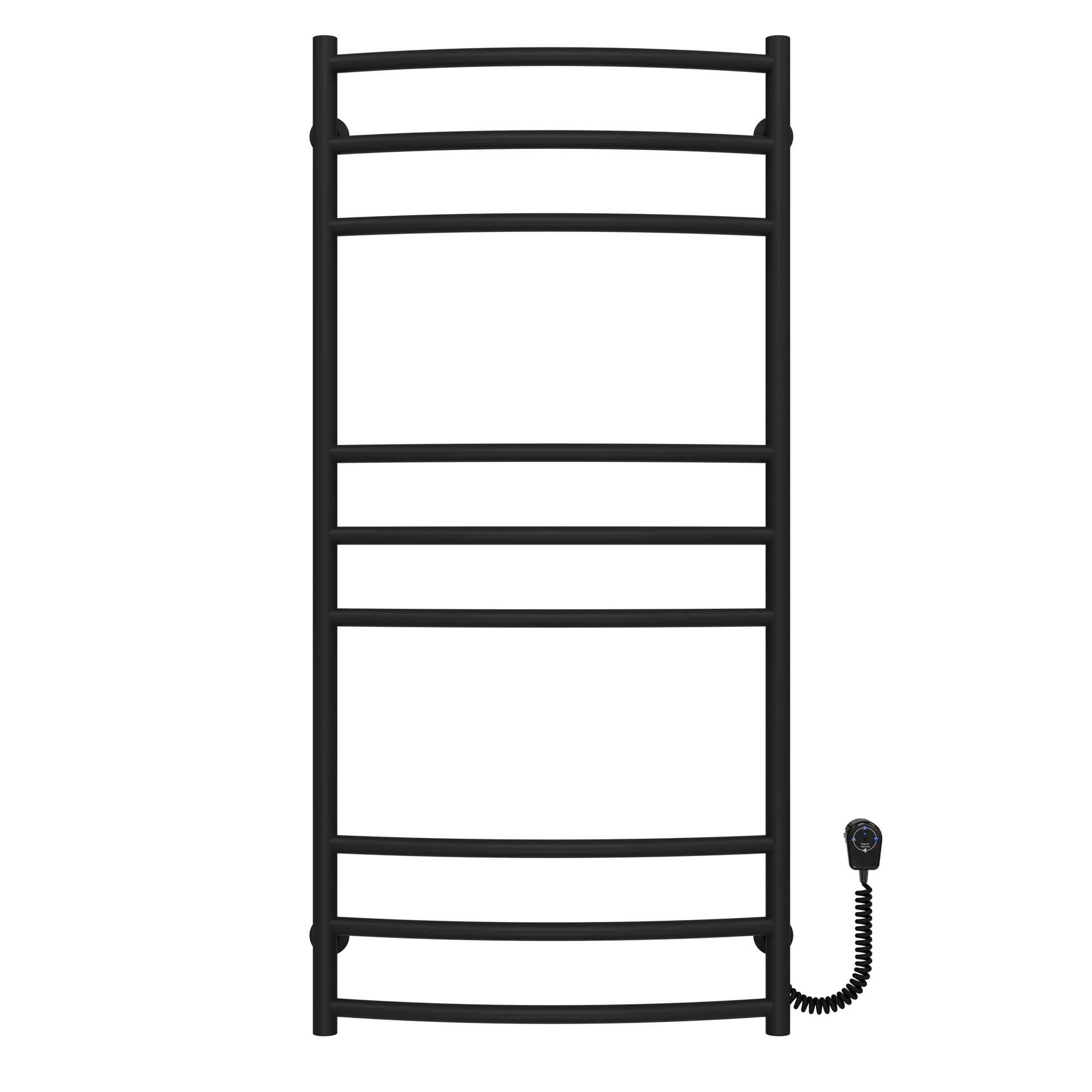 Полотенцесушитель электрический Deffi Классик Элит П9 EF16 правое подключение крашеная сталь 500х1100 мм Черный (D.KE.110.50.9.E.B.R.5)