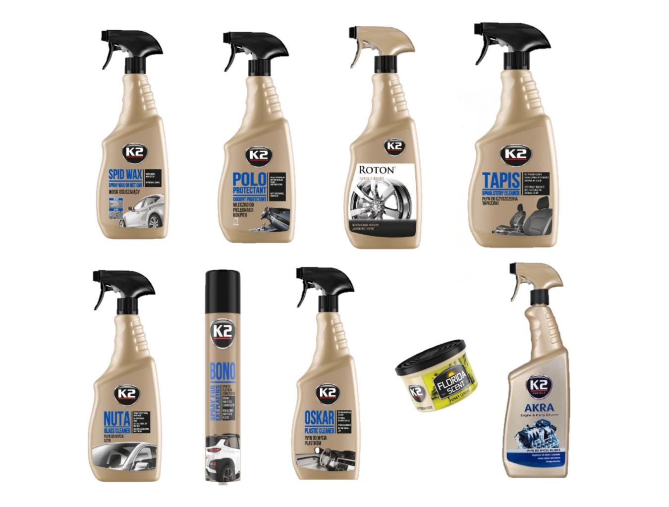 Набір для догляду за авто K2 для салону та кузова 9 пр. (2020-08)