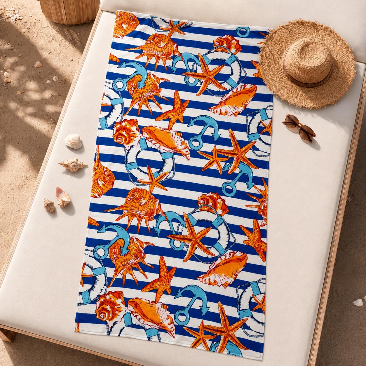 Рушник махровий пляжний LoveYouHome Мушля 75x150 см (ly60217)