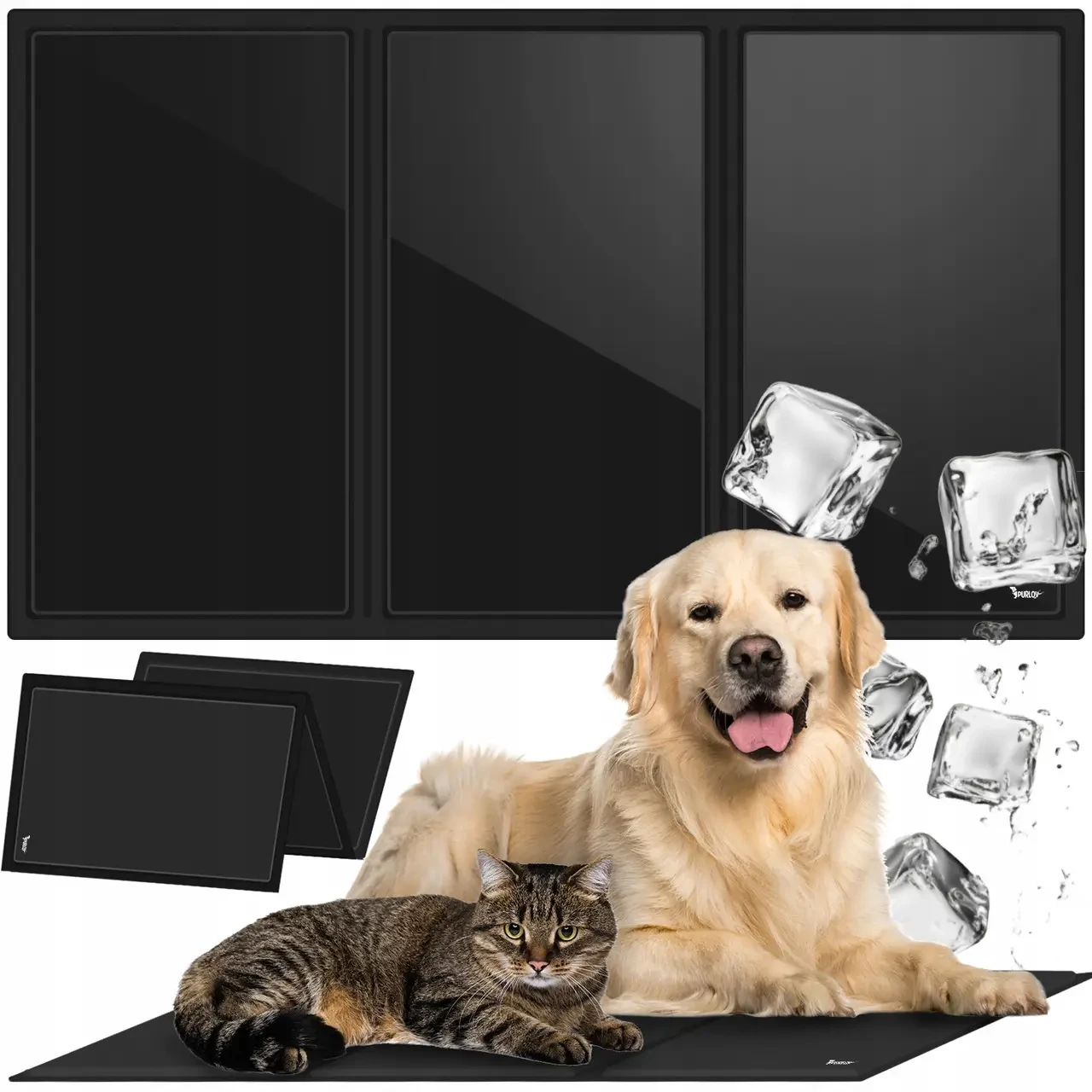 Коврик охлаждающий Purlov 10937 гелевый для домашних животных 90х50 см Черный - фото 2