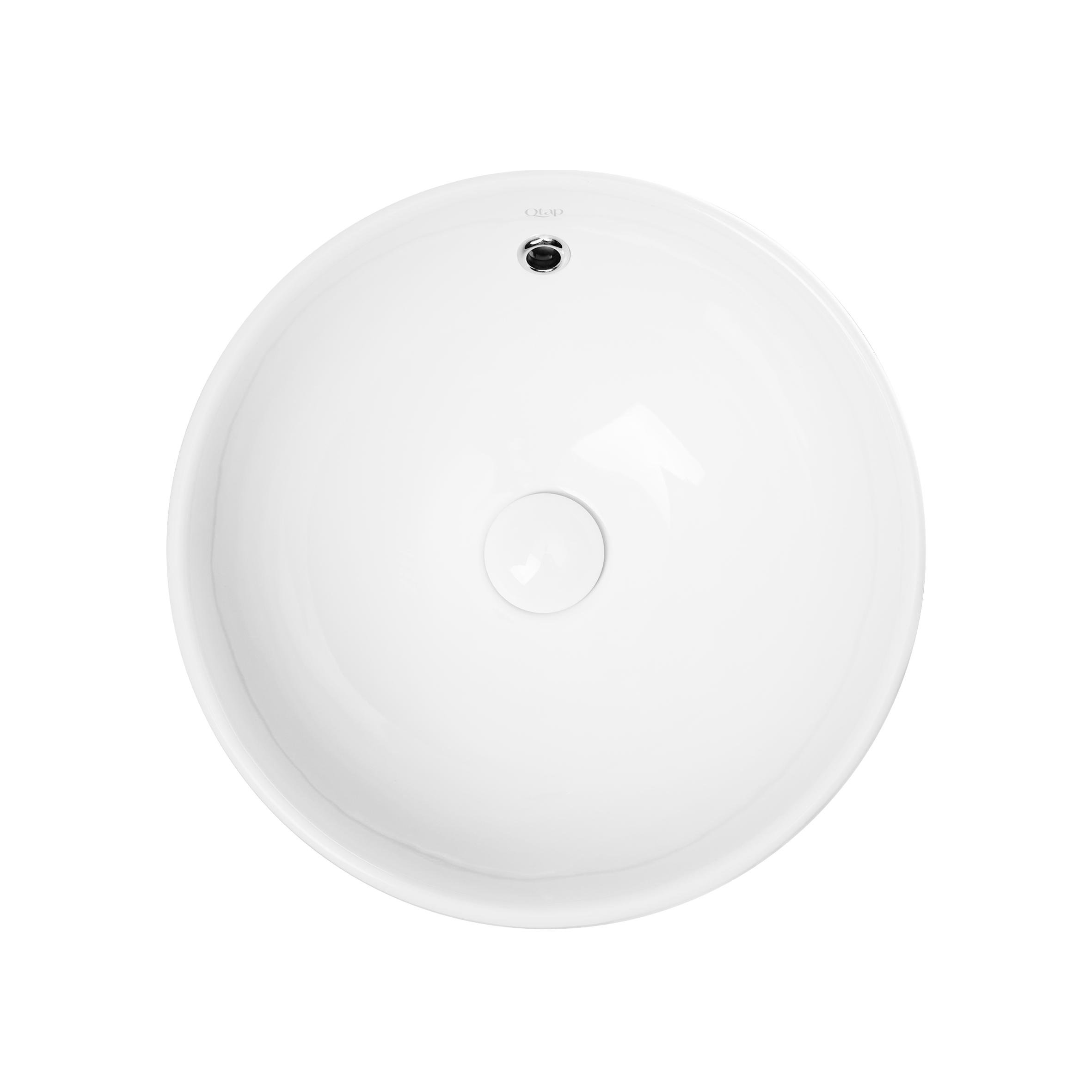 Раковина-чаша Qtap Robin 410х410х180 QT1311A004W з донним клапаном White