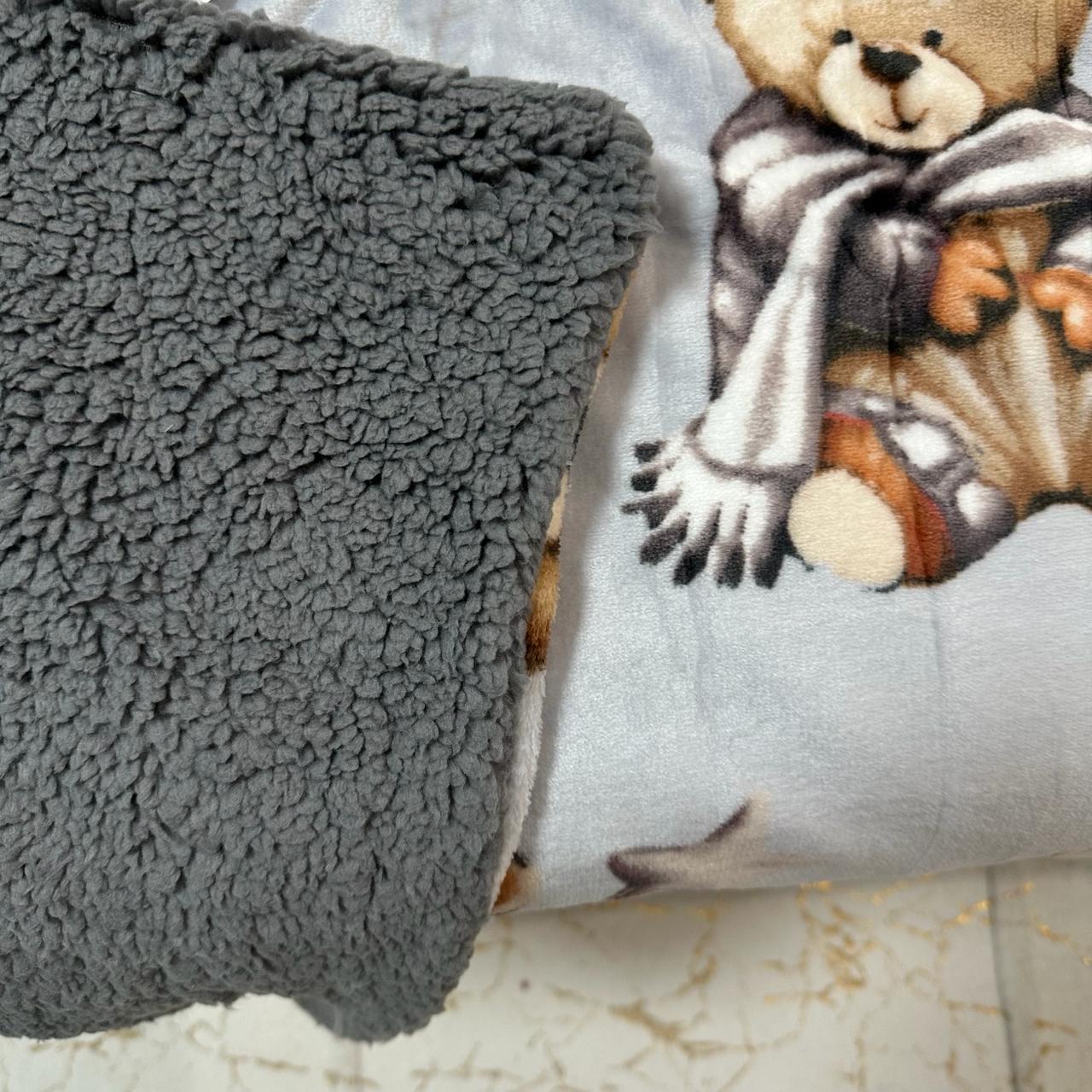 Плед-покрывало двустороннее с рисунком 200х220 см Серый (PL-2-4) - фото 3