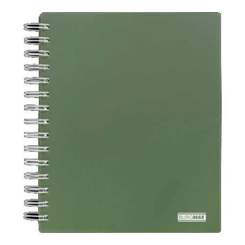 Блокнот на спіралі Buromax Military B5 у клітинку 120 арк. Темно-зелений (BM.24155912-16)