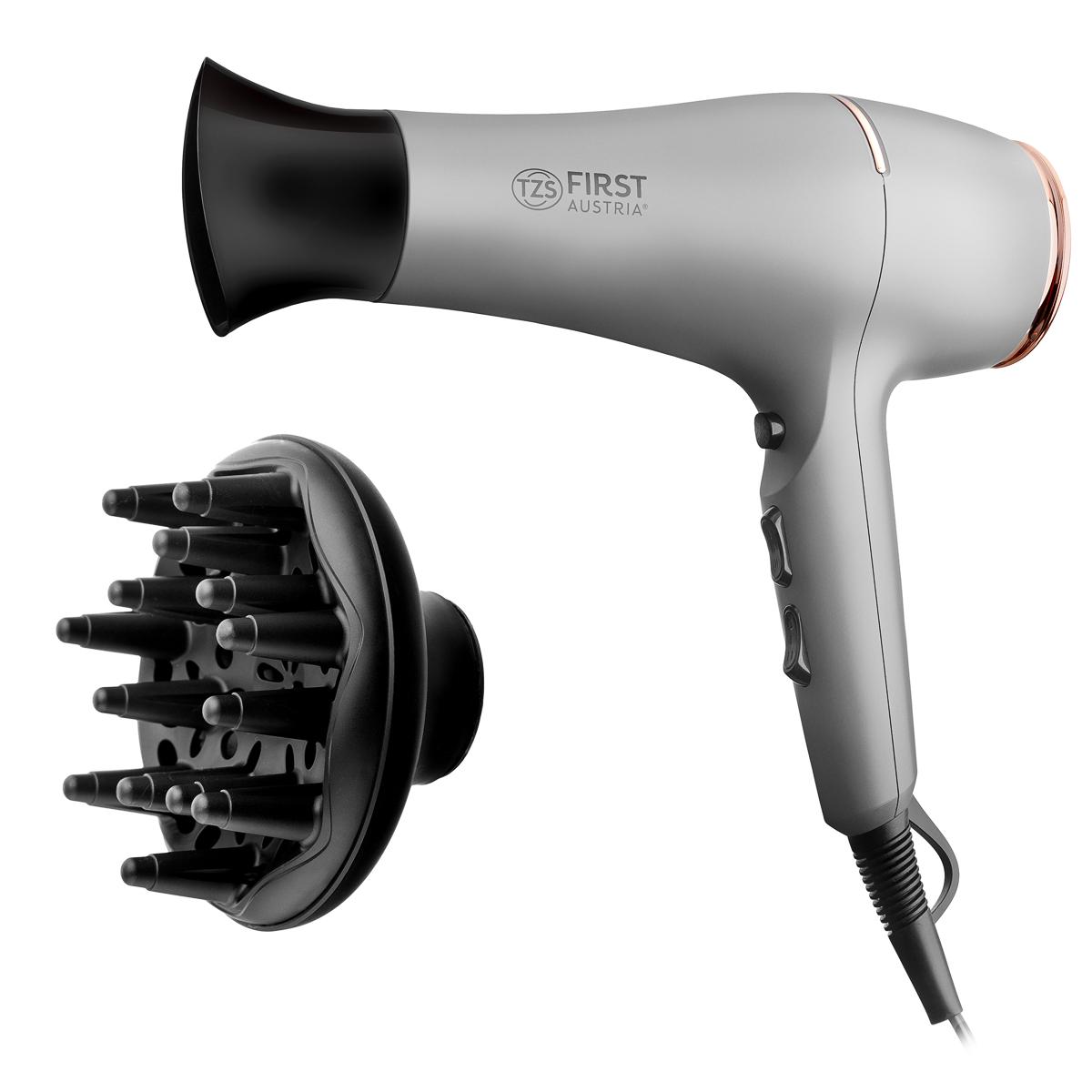 Фен для волос First FA-5654-7-GR ионизация мощность 2200 Вт Серый (623909) - фото 2 Фен для волос First FA-5654-7-GR ионизация мощность 2200 Вт Серый (623909) - фото 2