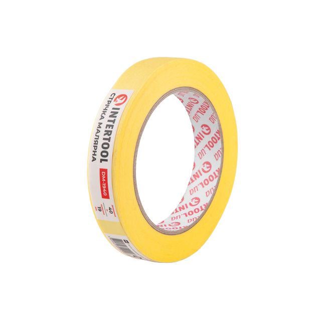Малярна стрічка Intertool DM-1940 19 мм 40 м Жовтий (DM-1940)
