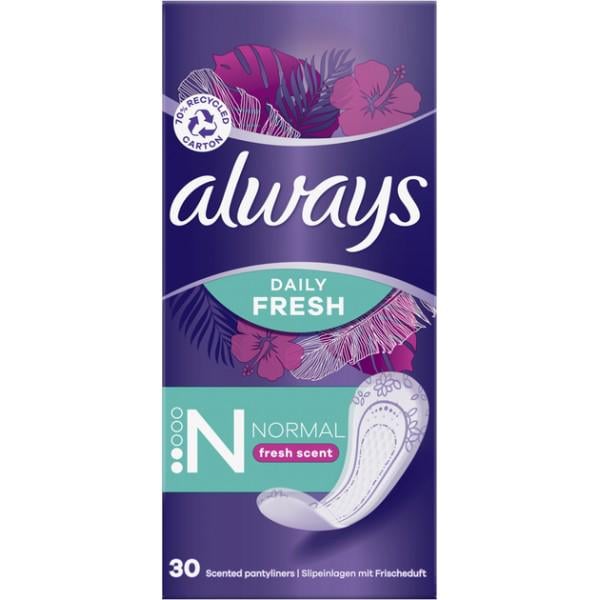 Прокладки ежедневные Always Daily Fresh Normal Свежий аромат 30 шт. 2 капли