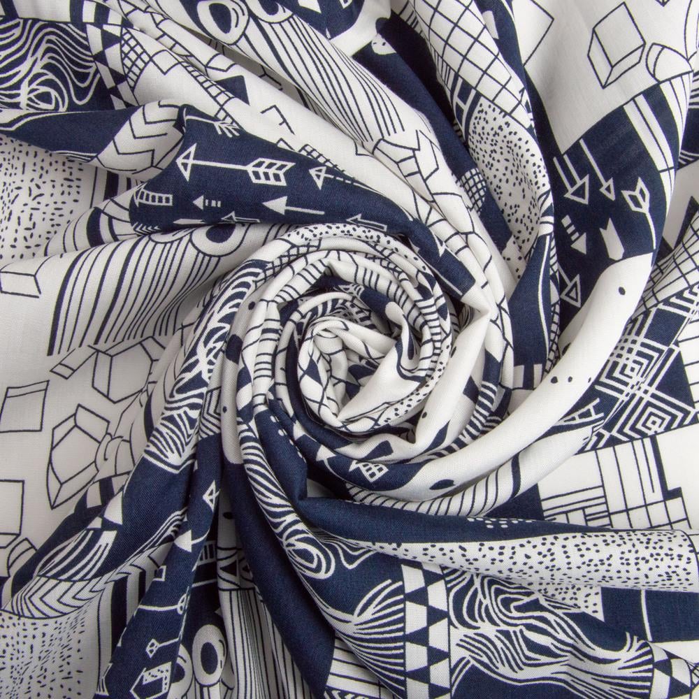 Ткань платяная штапель вискоза Фэнтези 130 г/м2 145 см Темно-синий (26611)