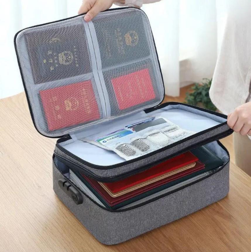 Дорожній органайзер для документів водонепроникний з кодовим замком А4 Темно-сірий (MX-00008937) - фото 8