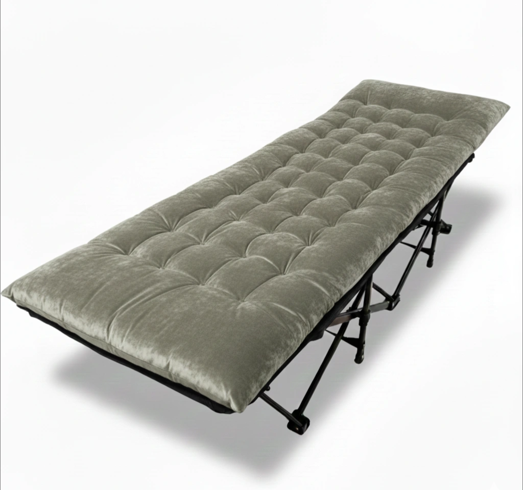 Розкладачка LEOBRO 190х70х35 см до 150 кг з товстим матрацом Сірий (LBCC-L2-GRY)