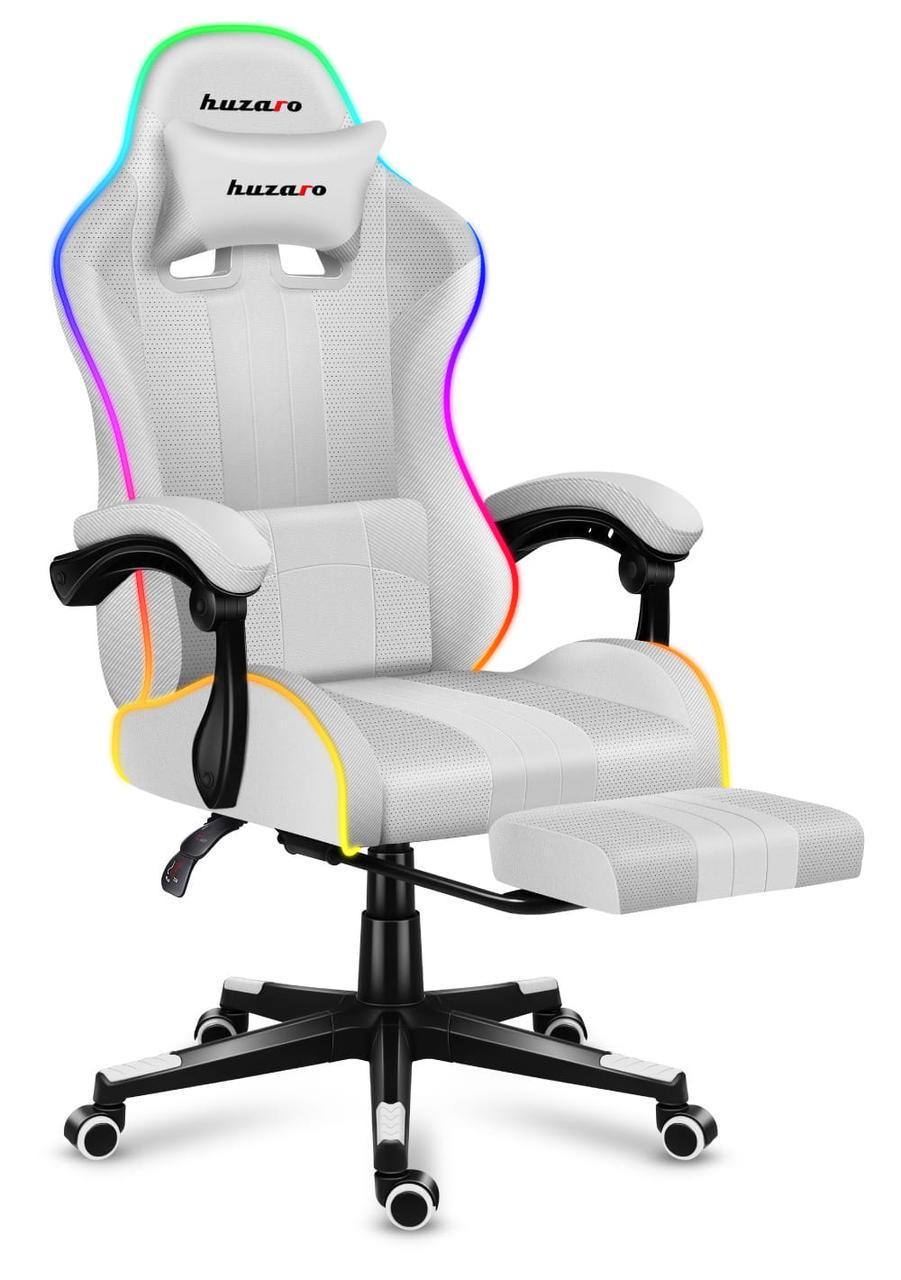 Комп'ютерне крісло Huzaro Force 4,7 RGB еко шкіра White (11580365) - фото 5