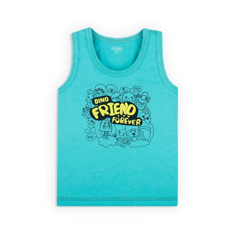 Майка детская хлопковая для мальчика GABBI МК-20-13 Технозавр 80 см Голубой (12199)