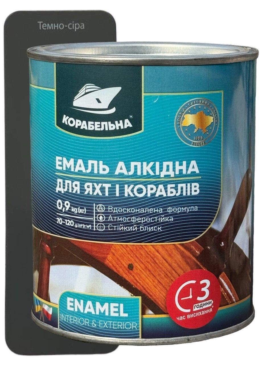Эмаль алкидная Корабельная ПФ-115 0.9 кг Темно-серый (23812958)