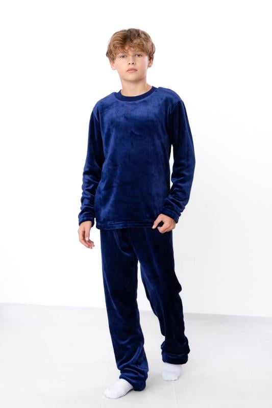 Піжама підліткова для хлопчика Носи Своє махрова 158 см Темно-синій (6079-034-1)