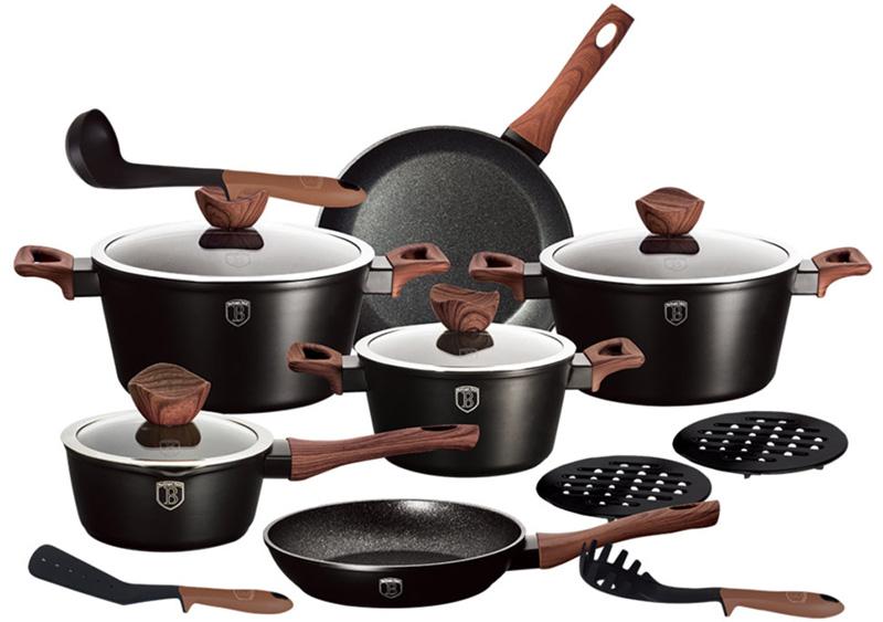 Набір кухонного посуду Berlinger Haus Ebony Rosewood 15 пр. (BH-1537N)