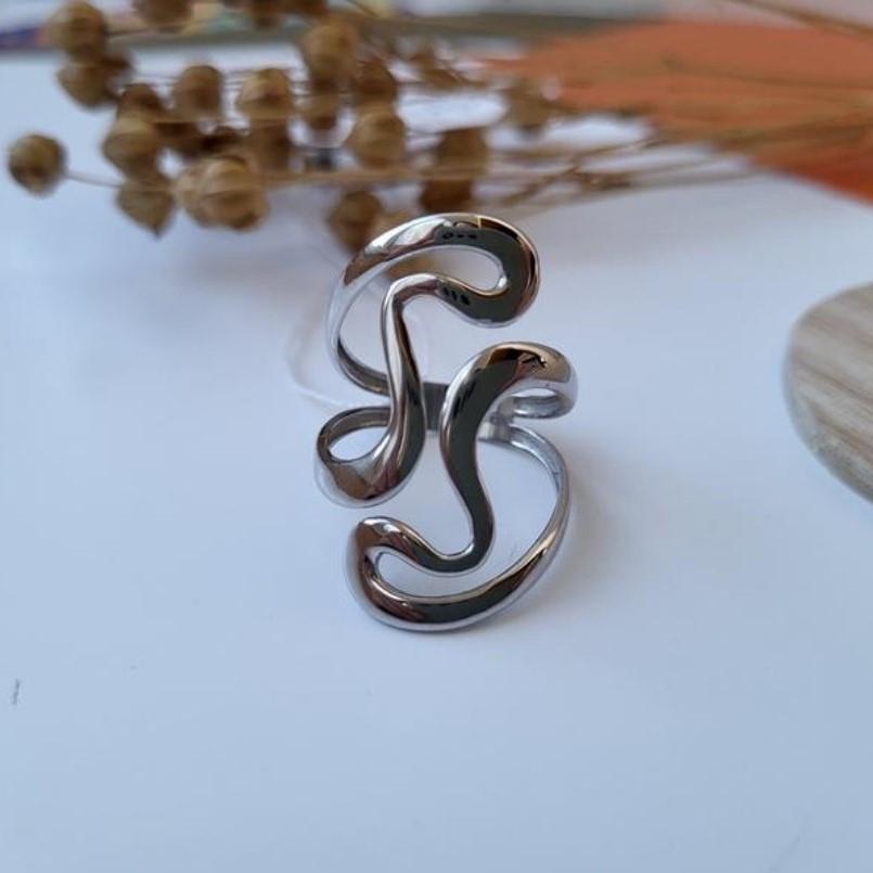 Кольцо серебряное женское широкое без камней 925 пробы р. 18,5-19,5 (1146)