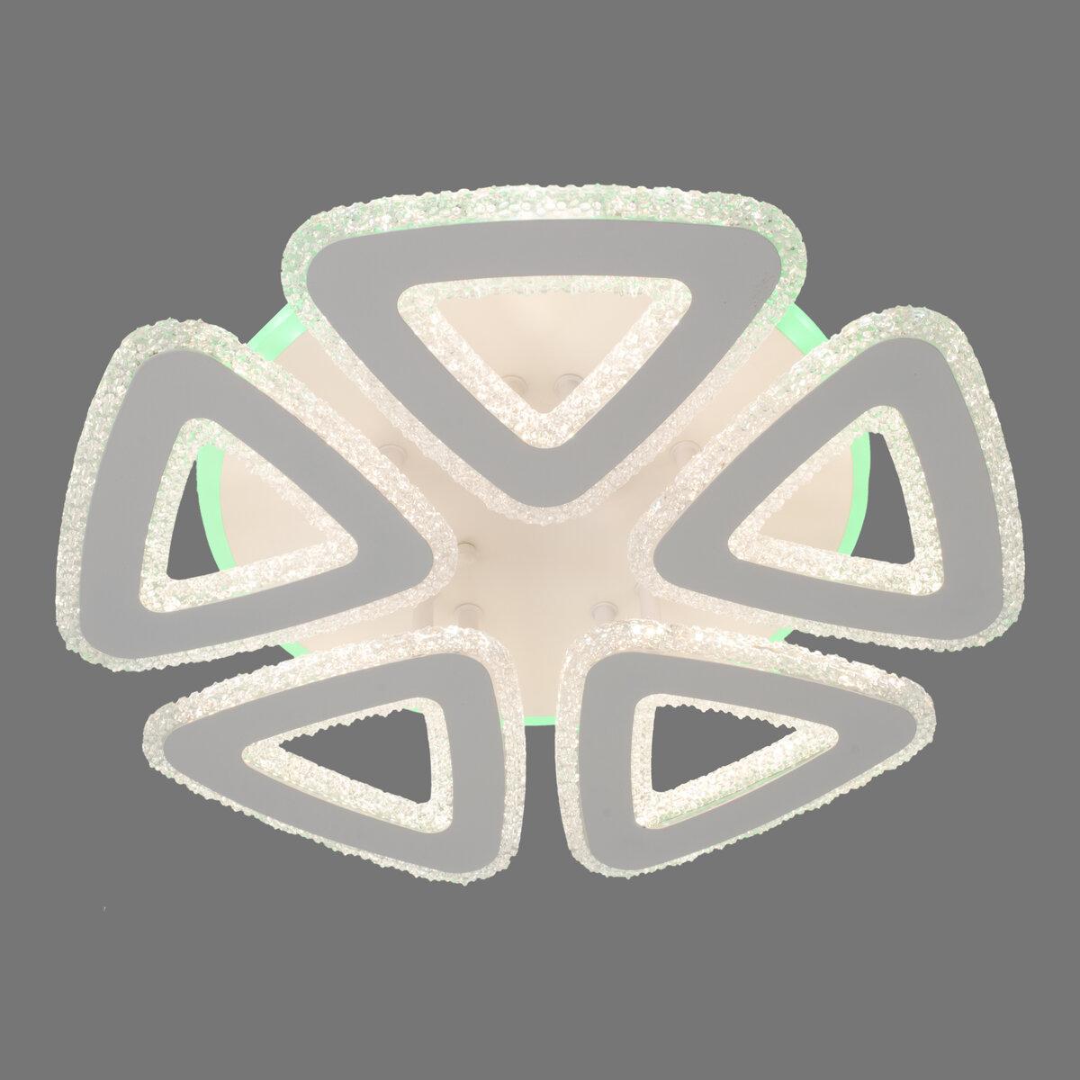 Люстра светодиодная Sirius на пять плафонов 158W 3000-6500К Белый (LI8418/5B WH RGB 150W+8W)