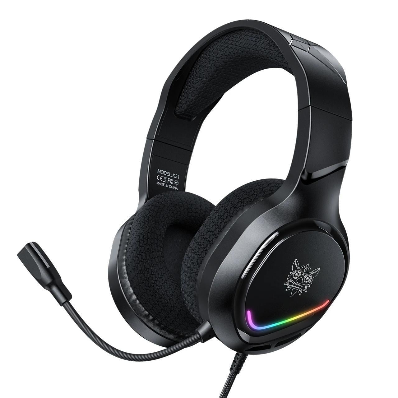 Наушники игровые с микрофоном Onikuma X-30 Pro с RGB подсветкой и объемным звуком 7.1 (784327)