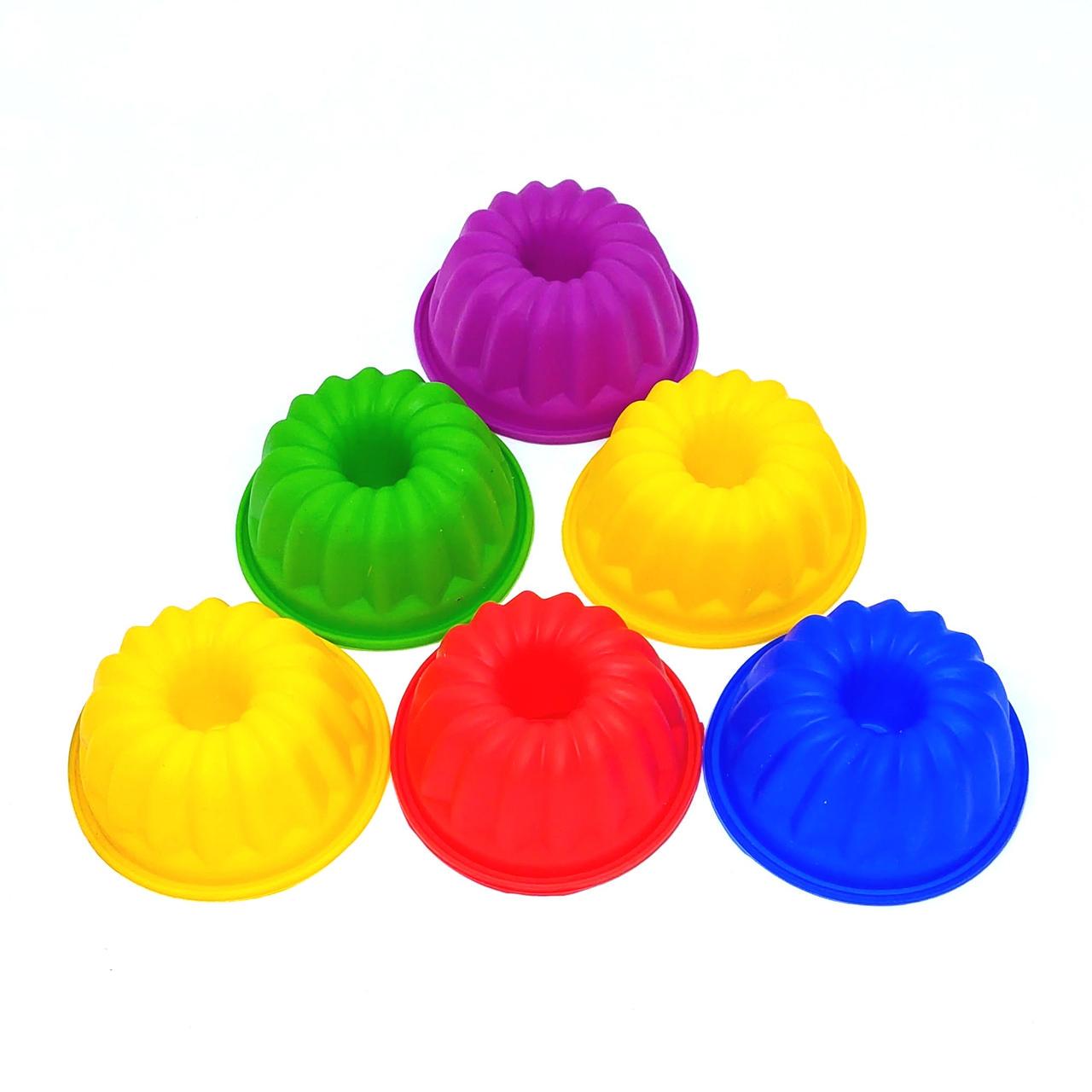 Силіконові формочки Кекс Хобот міні №265 6 шт. Різнокольоровий (201483-наб)