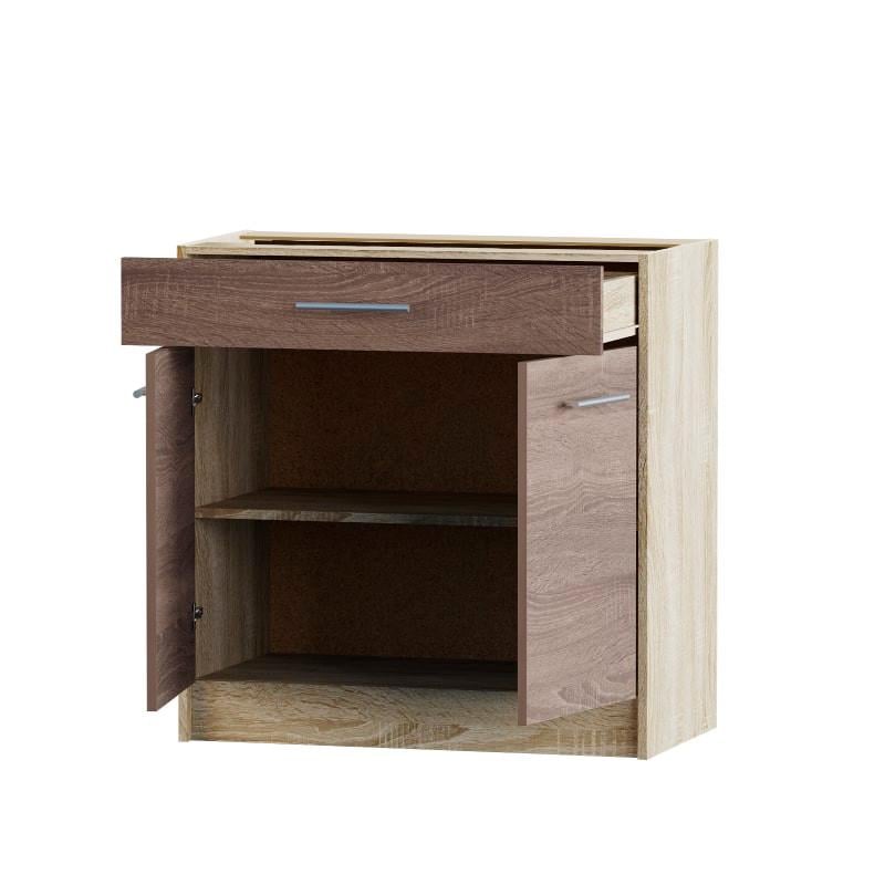 Модуль кухонний нижній з шухлядою Еверест Еко 800 без стільниці 80х46х82 см Дуб Сонома/Трюфель (DTM-2840) - фото 3 Модуль кухонний нижній з шухлядою Еверест Еко 800 без стільниці 80х46х82 см Дуб Сонома/Трюфель (DTM-2840) - фото 3