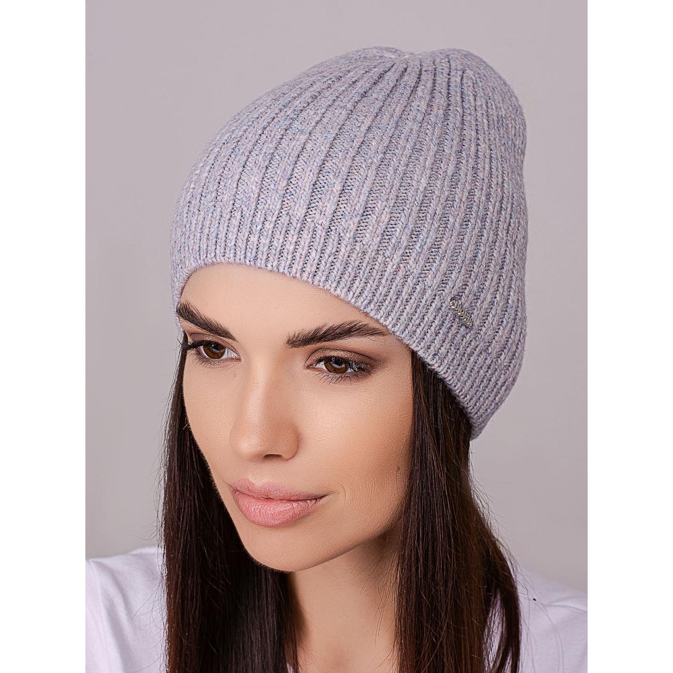 Шапка женская Leks ФЛЕШ удлиненная без отворота одинарная с небольшим вязаным манжетом one size Небесно-пудровый меланж (258337) - фото 1 Шапка женская Leks ФЛЕШ удлиненная без отворота одинарная с небольшим вязаным манжетом one size Небесно-пудровый меланж (258337) - фото 1