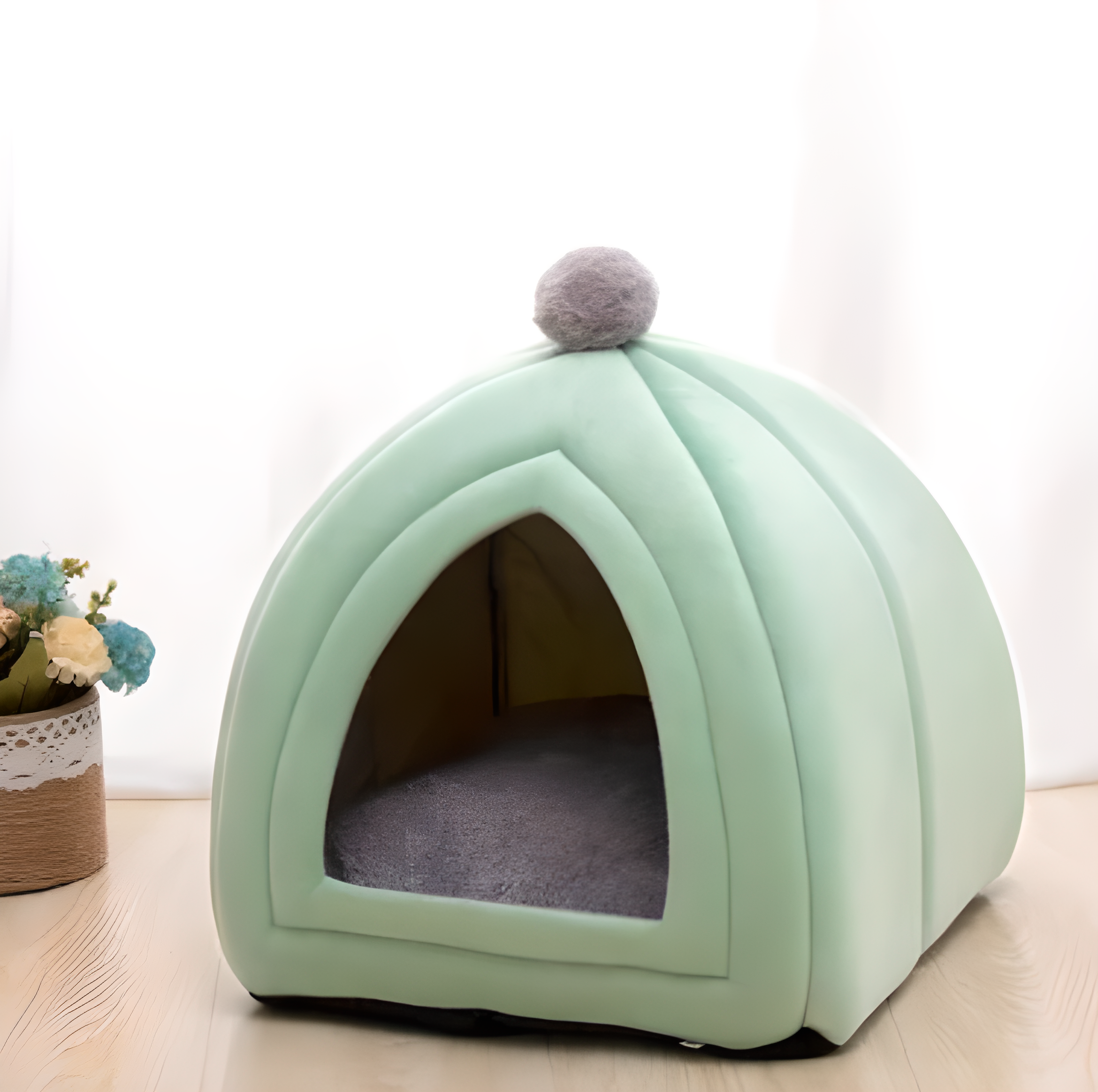 Домик с бубоном M 30x30x33 см Мятный (00000006846)