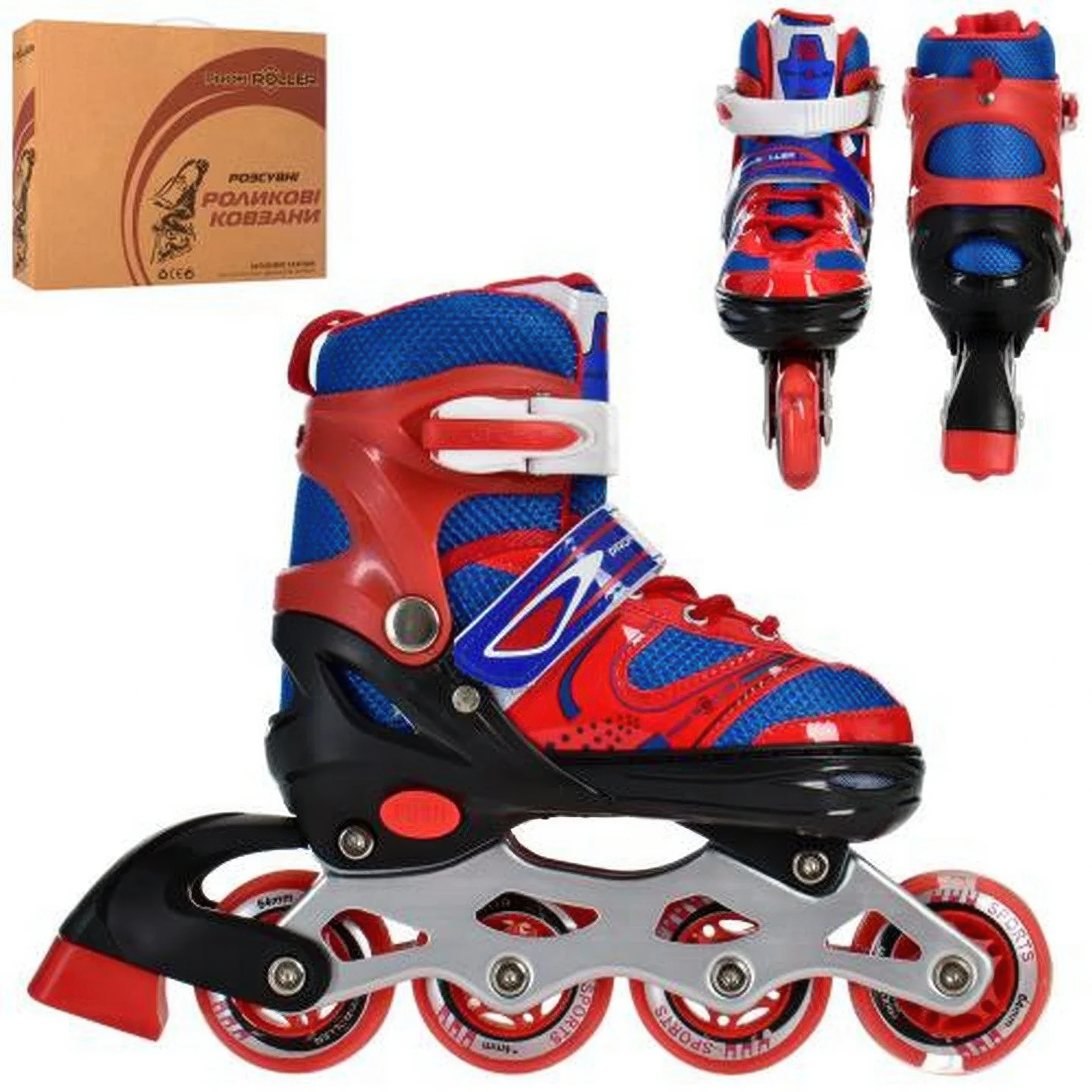 Ролики раздвижные детские Profi 31-34 см Красный (AP-122-R-41) - фото 5 Ролики раздвижные детские Profi 31-34 см Красный (AP-122-R-41) - фото 5