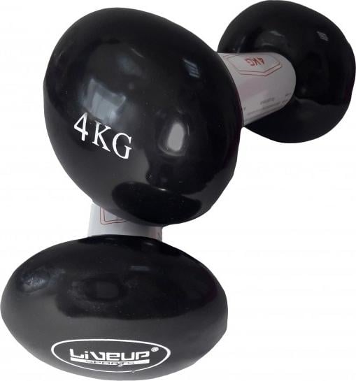 Гантели LiveUp VINYL DUMBBELL EGG HEAD 2 шт. 4,0 кг Черный (LS2001-4) - фото 1 Гантели LiveUp VINYL DUMBBELL EGG HEAD 2 шт. 4,0 кг Черный (LS2001-4) - фото 1