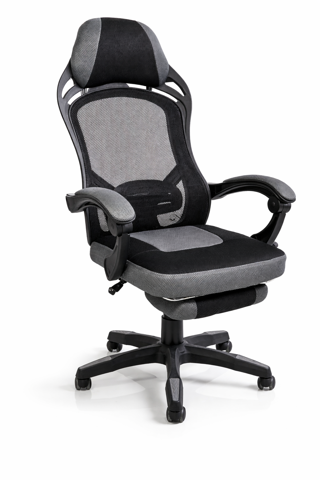 Офисное кресло Z-163 эргономичное вращающееся с подставкой для ног из сетки Черный (Z-163)