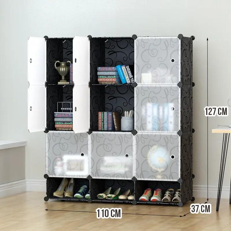 Шкаф для одежды и обуви на 12 секций пластиковый складной 110х37х127 см (16985) - фото 4 Шкаф для одежды и обуви на 12 секций пластиковый складной 110х37х127 см (16985) - фото 4