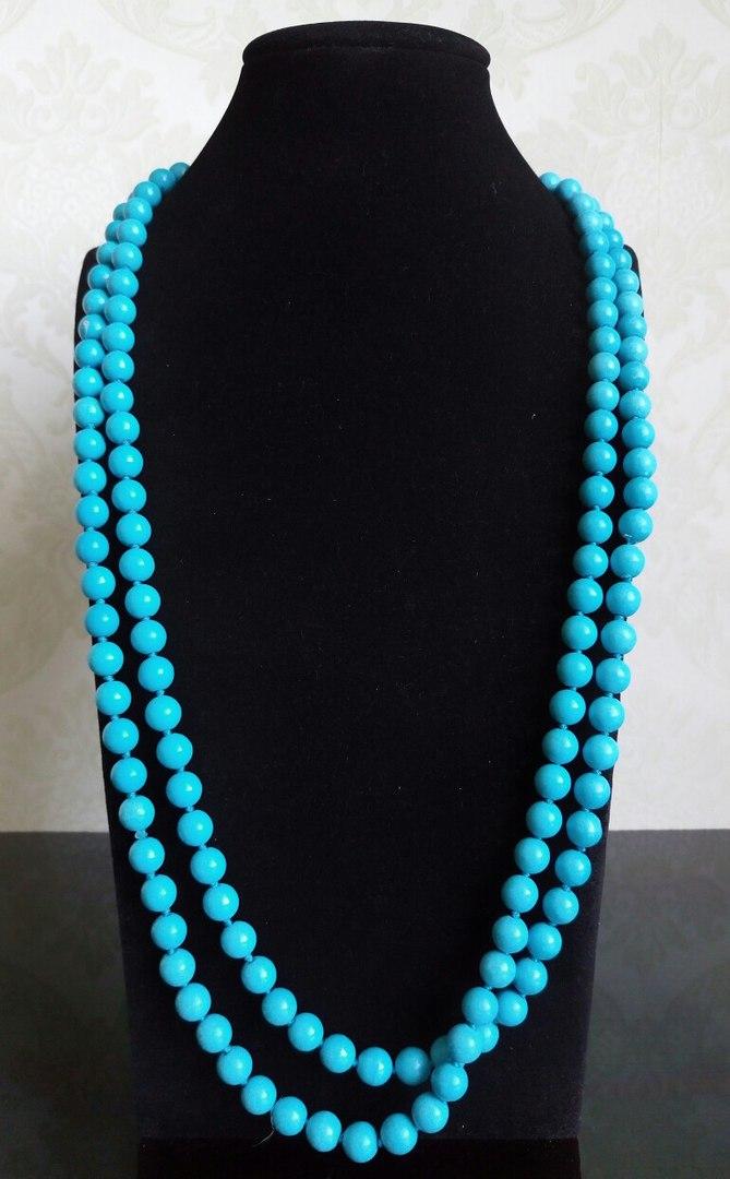 Бусы бирюза искусственная 8 мм Бирюзовый (ББ-004)