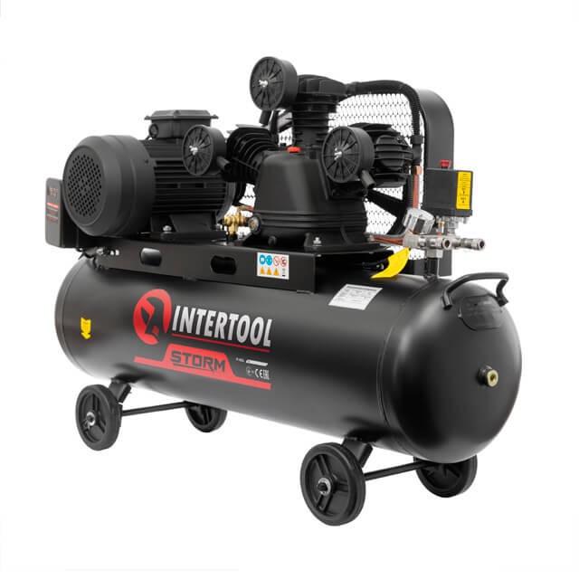 Компресор Intertool PT-0036 STORM 100 л 4 кВт 380 В 10 aтм 600 л/хв. 3 циліндри - фото 2